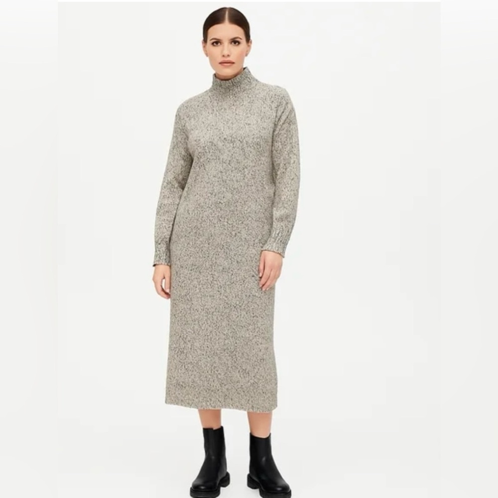Zara Grey Knit Long Sleeve Dress NWT
